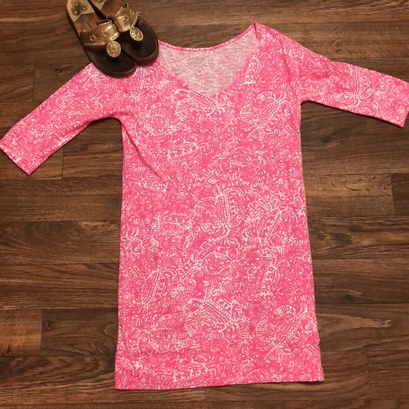 Lilly Pulitzer Dresses & Skirts - Lilly Pulitzer Pink and White Knit Dress Small